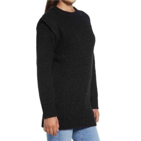 Vero Moda Women's Daisy Wide Shoulder Tunic Sweater In Black Small MSRP $69 - Picture 3 of 5